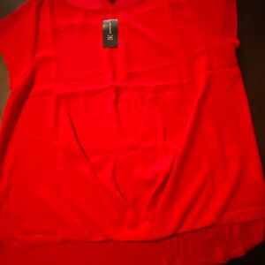 INC International Concepts Vibrant Red Blouse